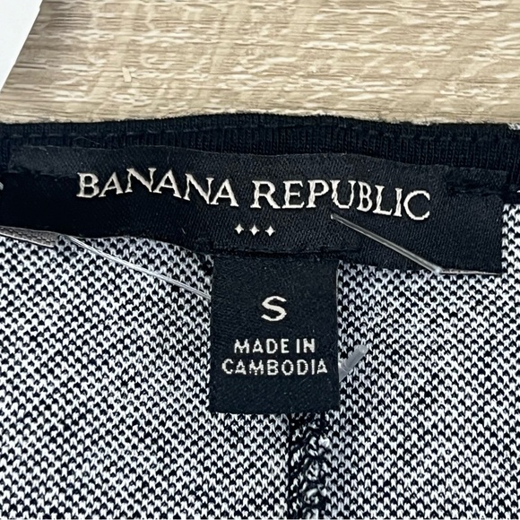 Banana Republic Small A-line Dress Business Casual Black White Geometric - Picture 2 of 8